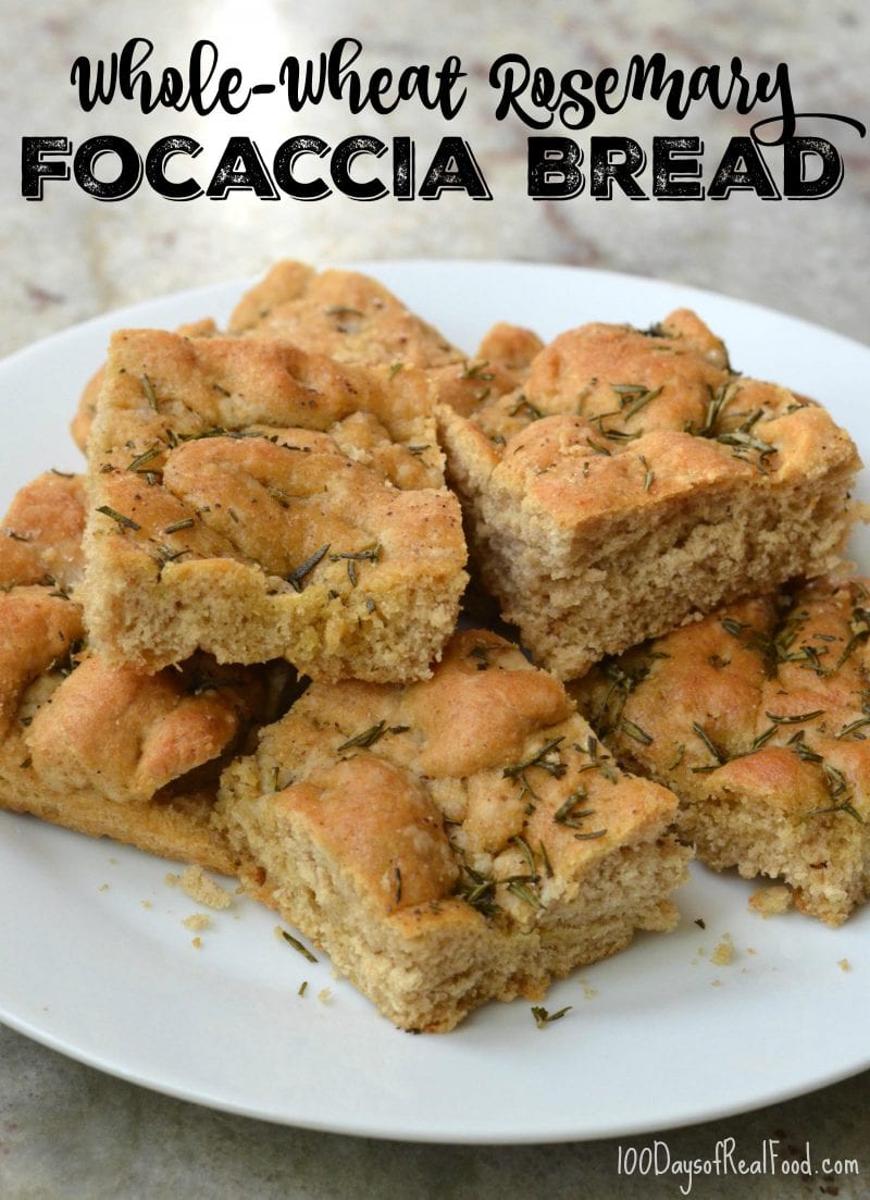 Whole wheat rosemary focaccia bread
