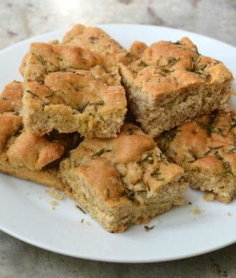 whole wheat rosemary focaccia bread no text