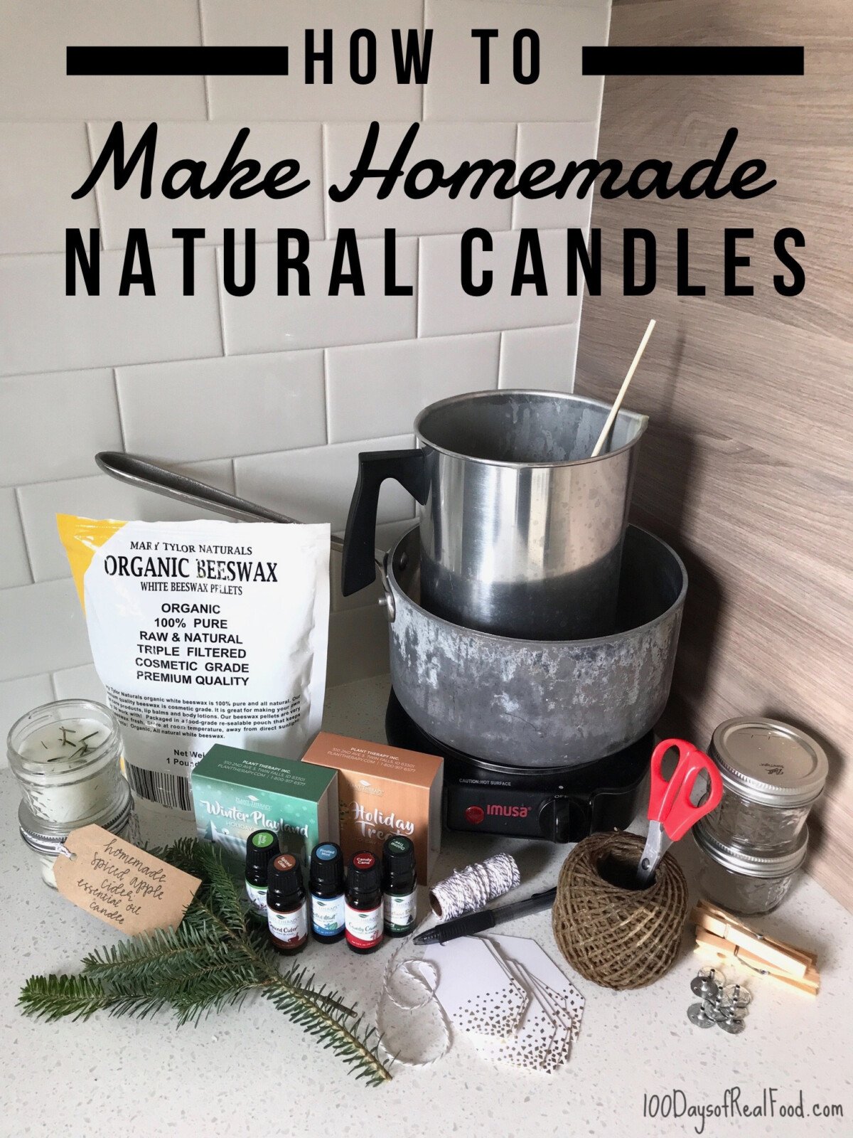 How to Make Homemade Natural Candles (a fun project & gift idea!) ⋆ 100