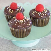 chocolate cupcakes on 100 Days of Real Food