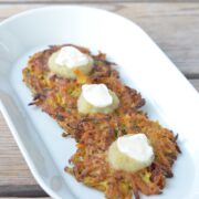 Zucchini and Sweet Potato Pancakes on 100 Days of Real Food