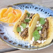 Lentil and mushroom tacos on 100 Days of Real Food