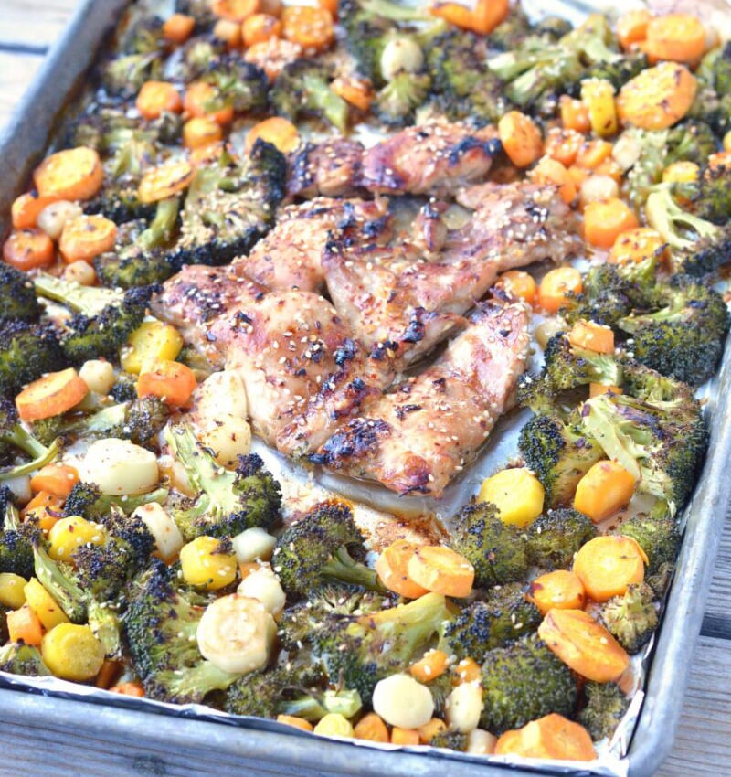 image of Asian Balsamic Sheet Pan Chicken & Veggies recipe by 100 Days of Real Food