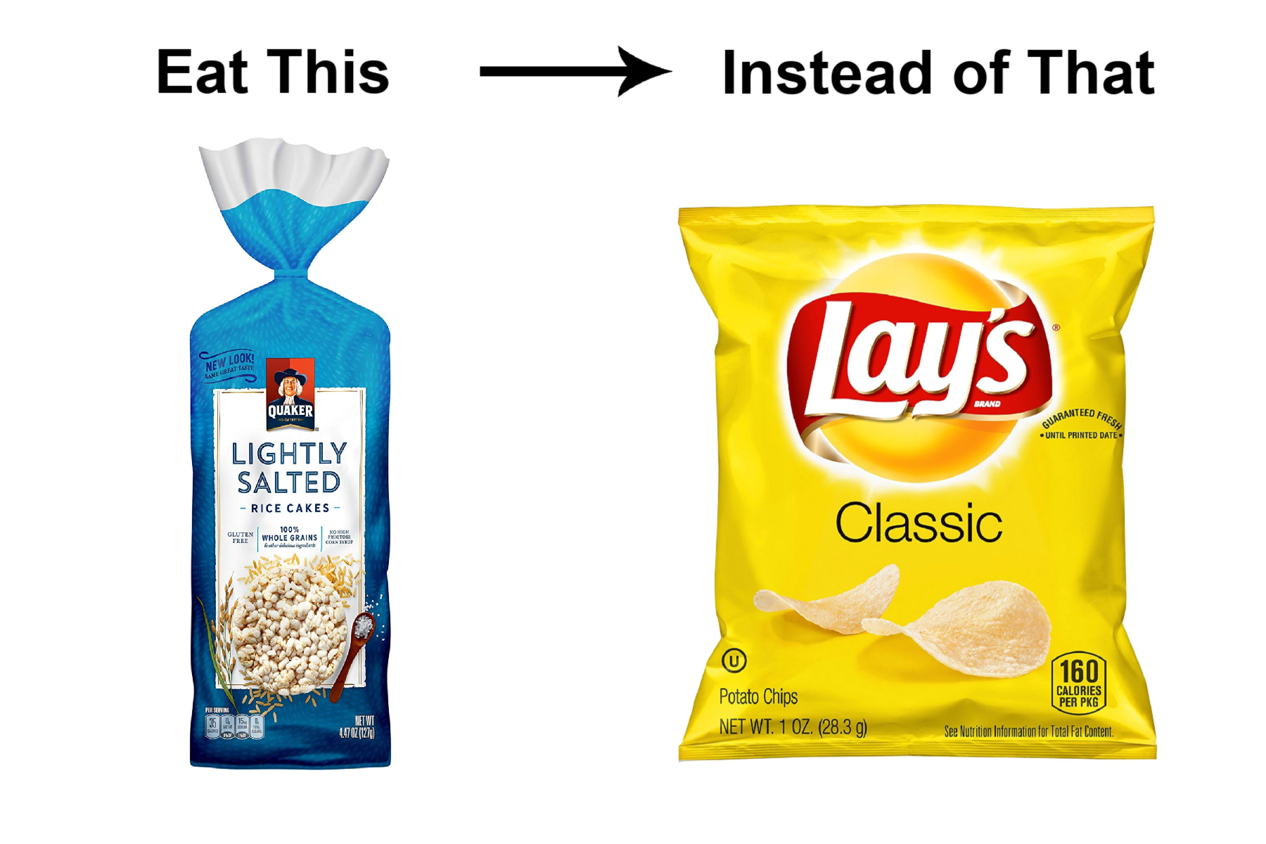 Brown Rice Cakes Instead of Deep-Fried Potato Chips