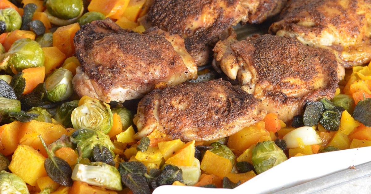 Sheet Pan Chicken and Fall Vegetables - 100 Days of Real Food