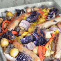 Sheet Pan Sausage and Peppers on 100 Days of Real Food