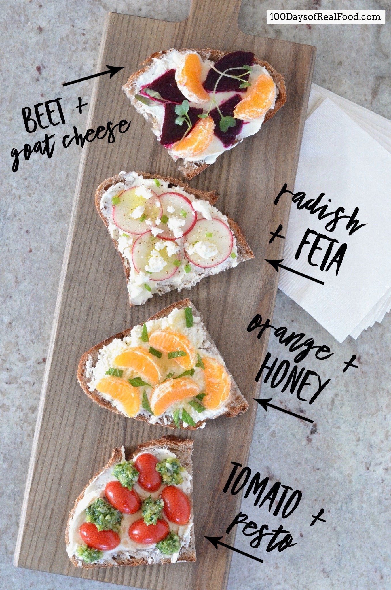 Fancy White Cheese Toasts on 100 Days of Real Food
