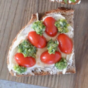 Tomato and Pesto Cheese Toast on 100 Days of Real Food