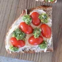 Tomato and Pesto Cheese Toast on 100 Days of Real Food