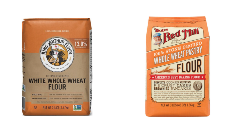 King Arthur White Whole-Wheat and  Bob's Red Mill Whole-Wheat Pastry Flour