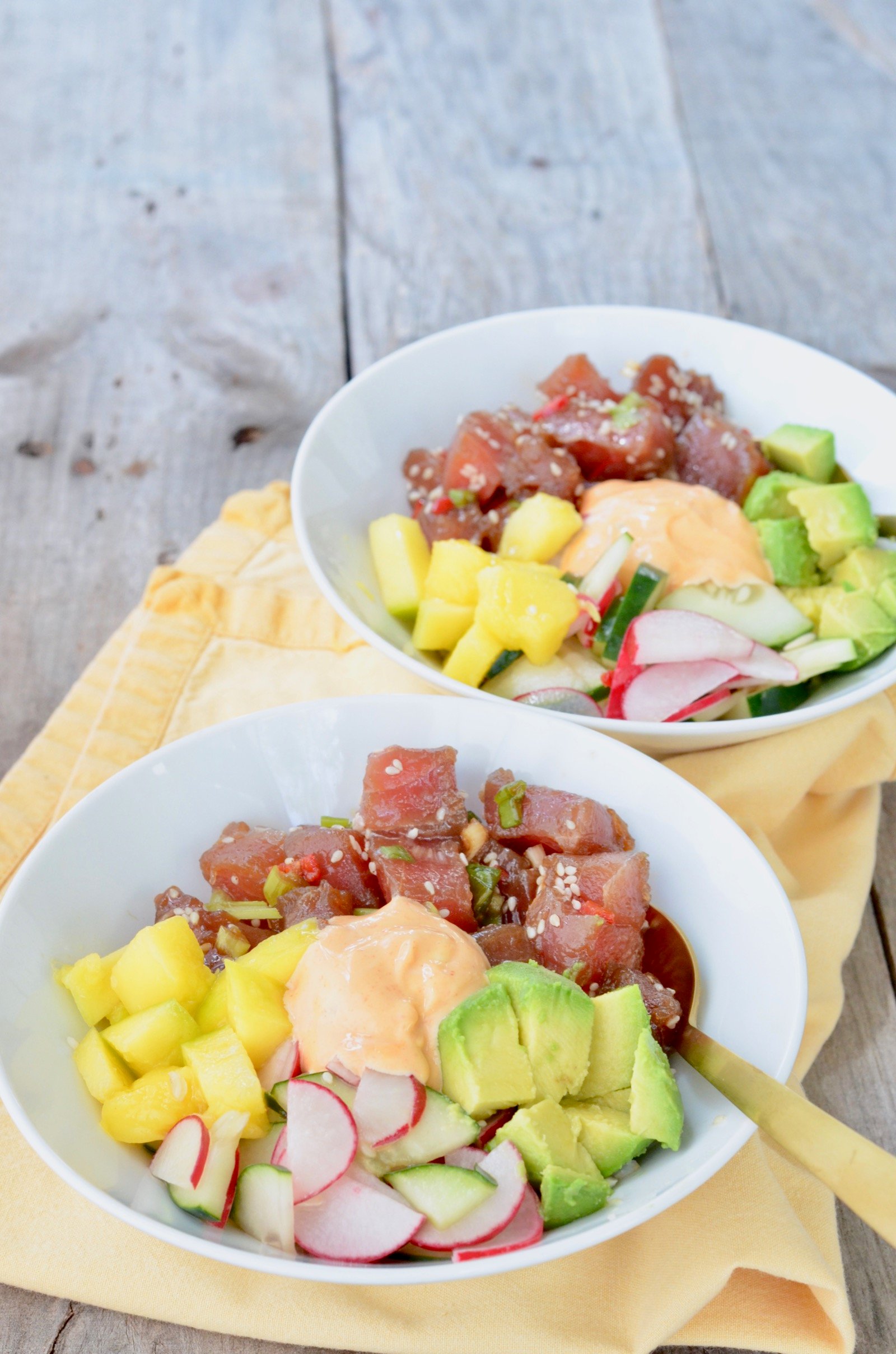 NoCook DIY Tuna Poke Bowls ⋆ 100 Days of Real Food