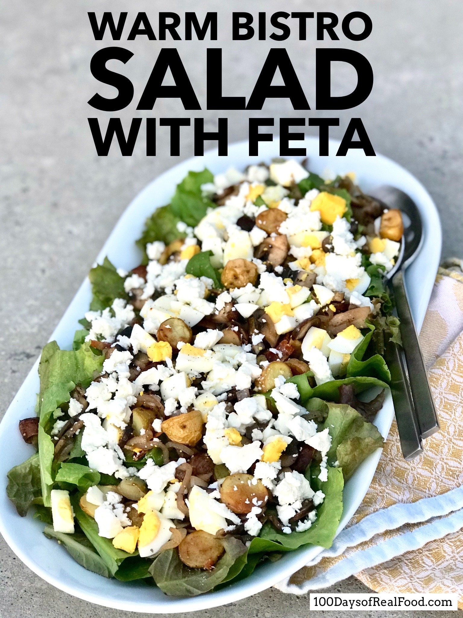 Warm Bistro Salad with Feta ⋆ 100 Days of Real Food