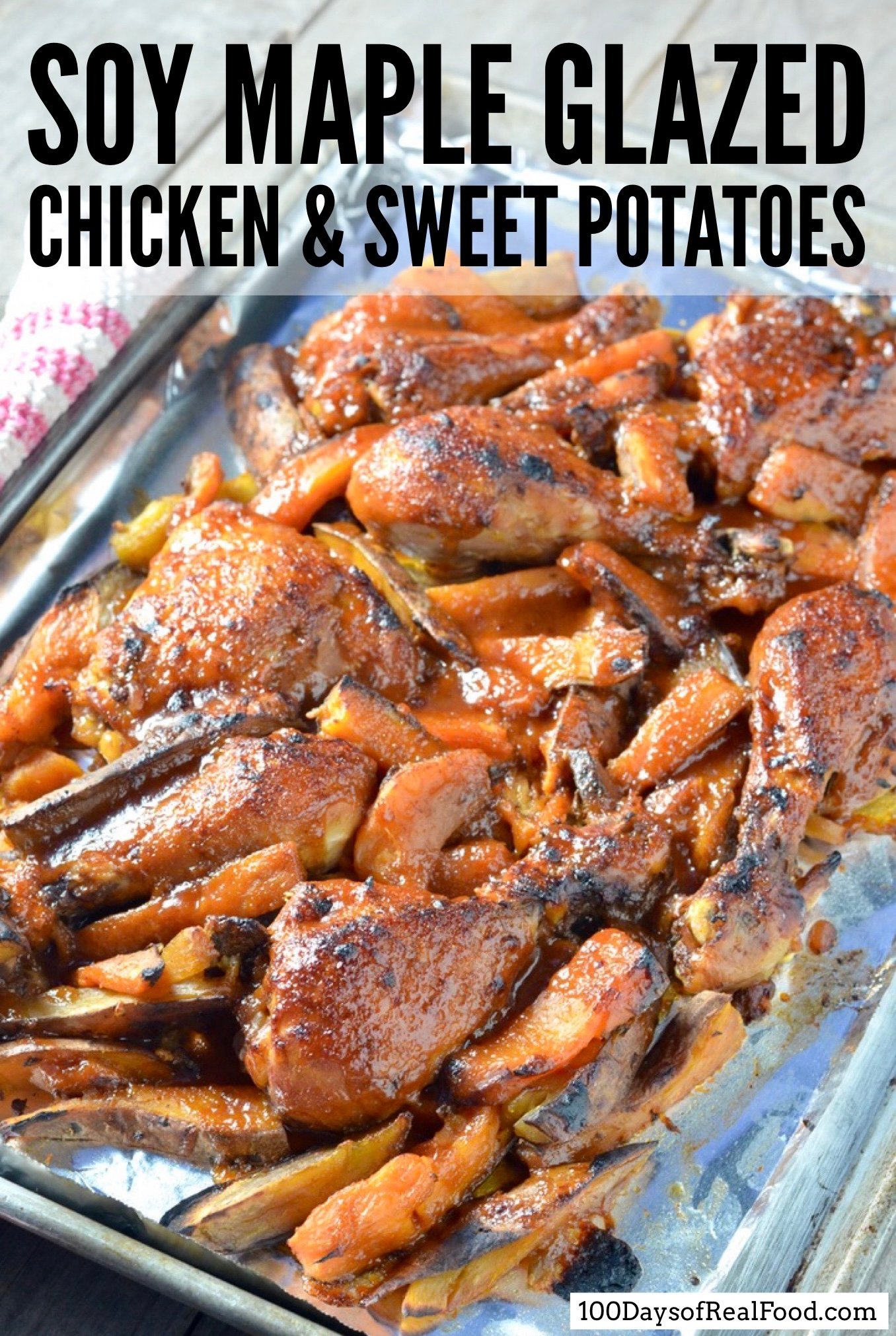 Soy Maple Glazed Chicken on a sheet pan
