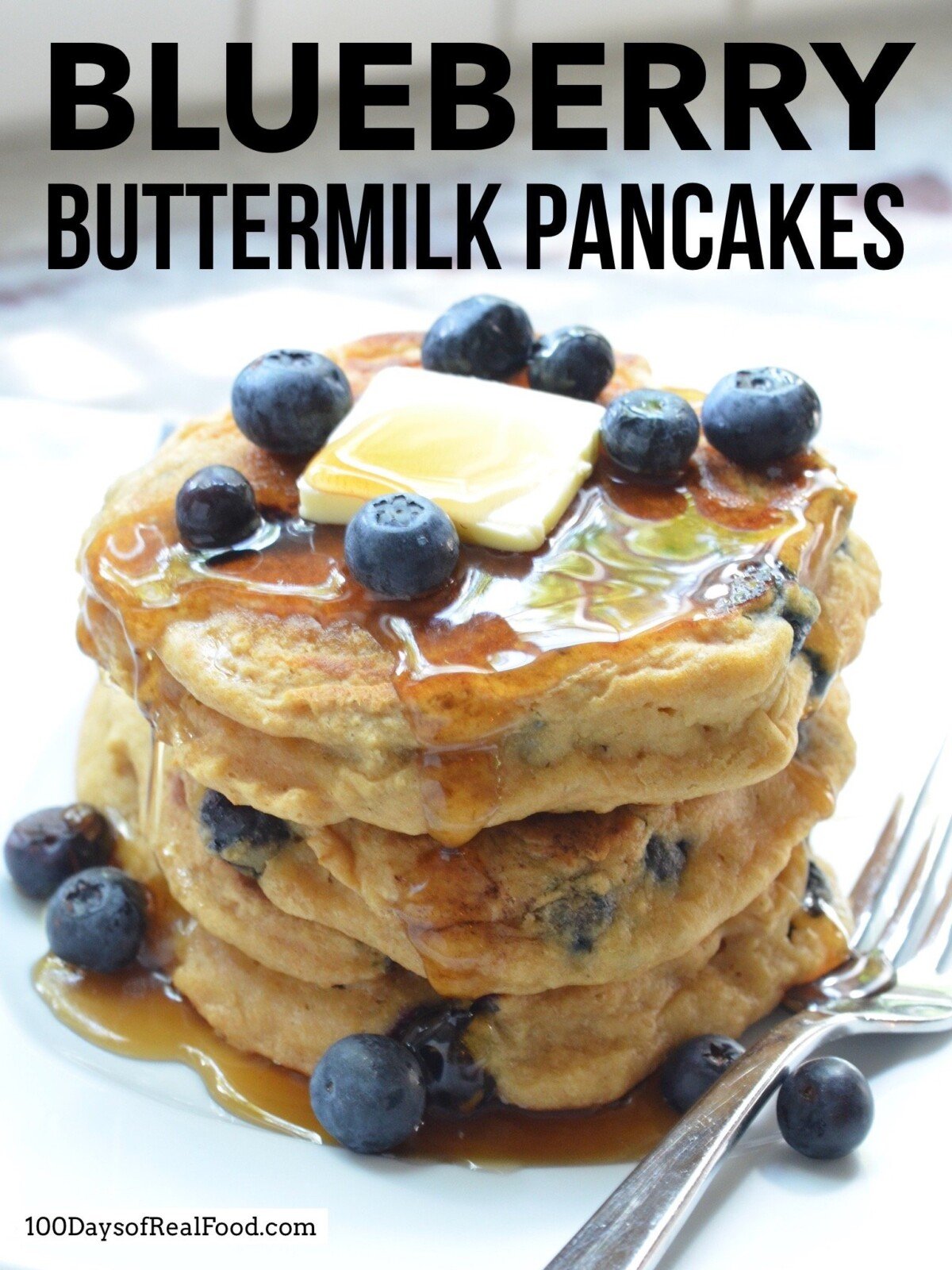 Blueberry Buttermilk Pancakes (wholewheat) ⋆ 100 Days of Real Food
