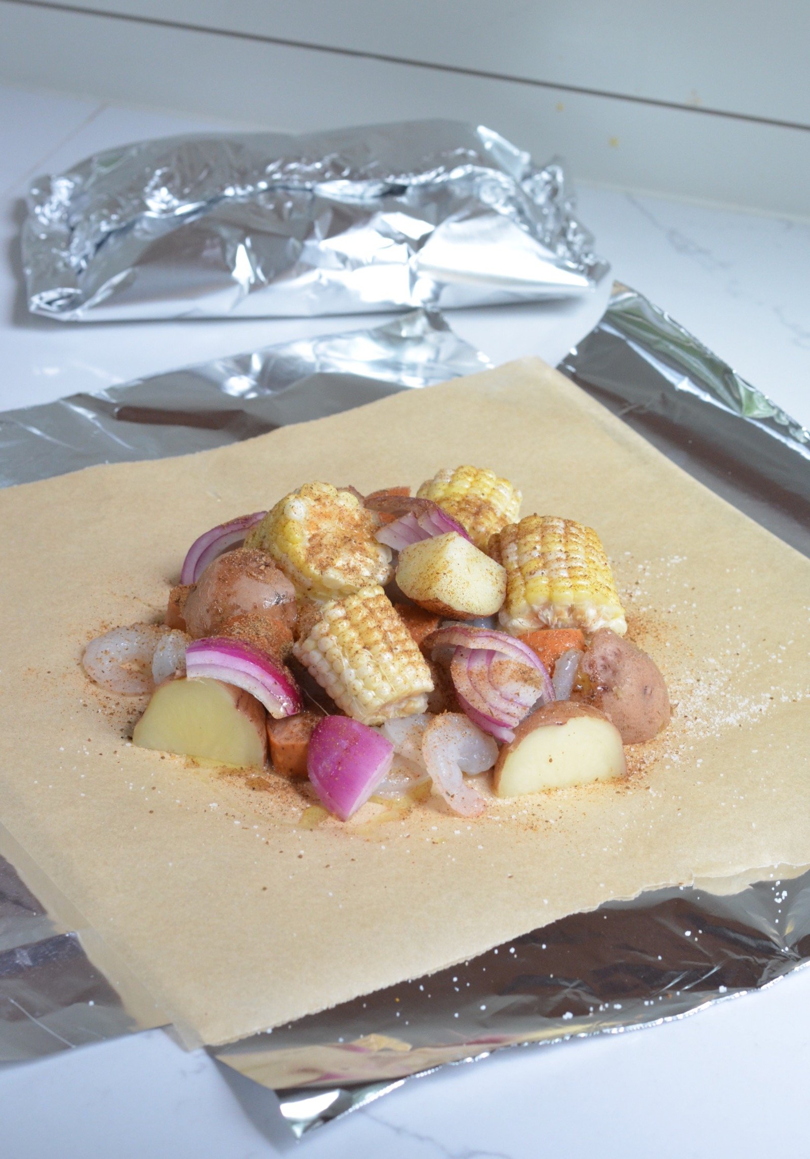 Shrimp Boil Foil Packets on 100 Days of Real Food
