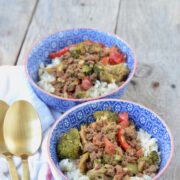Quick Korean Ground Beef and Veggie Rice Bowls on 100 Days of Real Food
