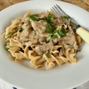Beef Stroganoff on a plate