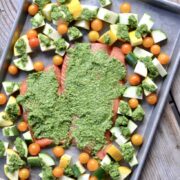 Pesto Salmon Sheet Pan Dinner