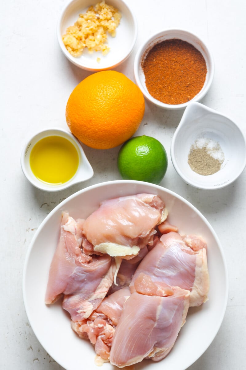 Ingredients of pollo asado.