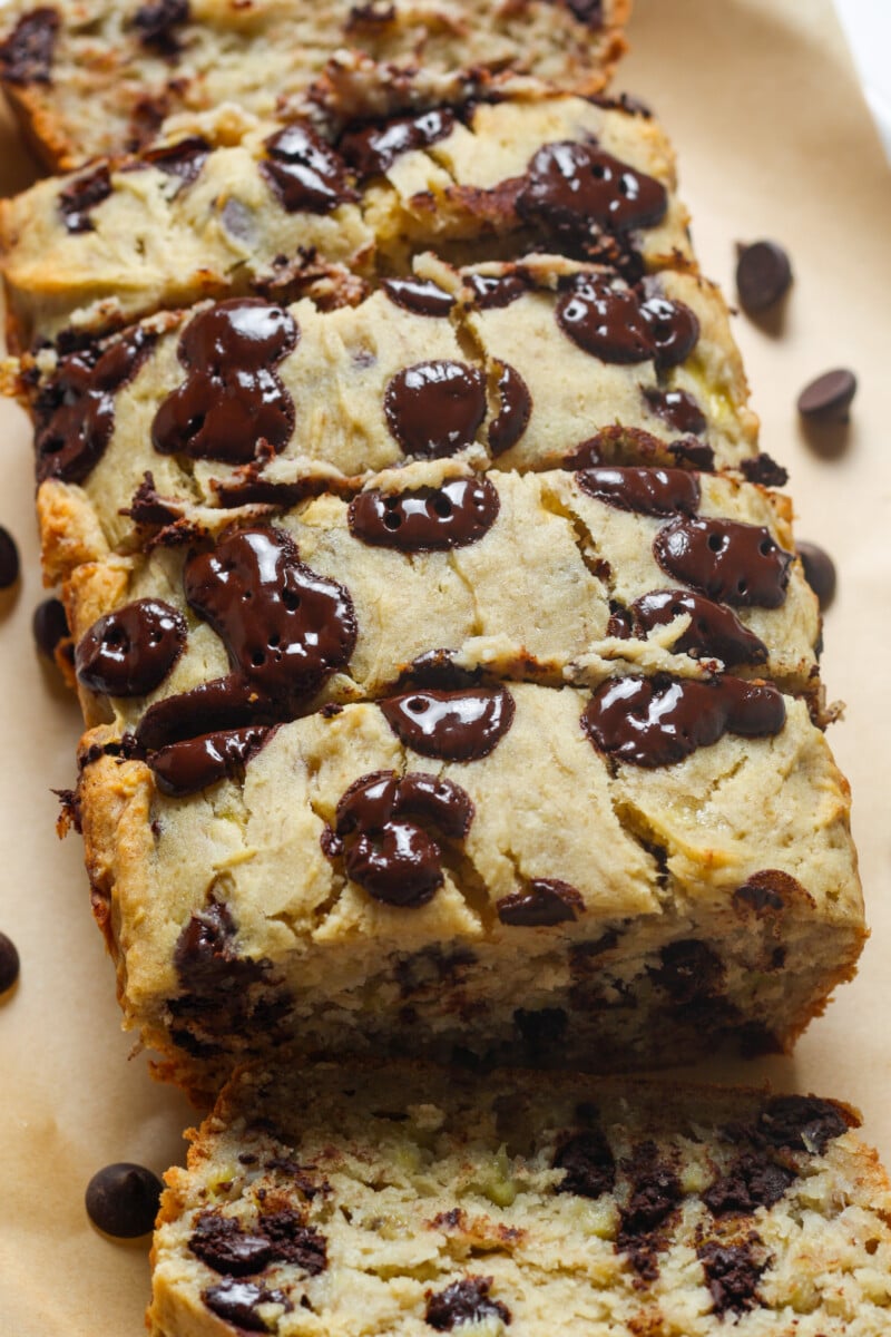 Baked chocolate chip bread.