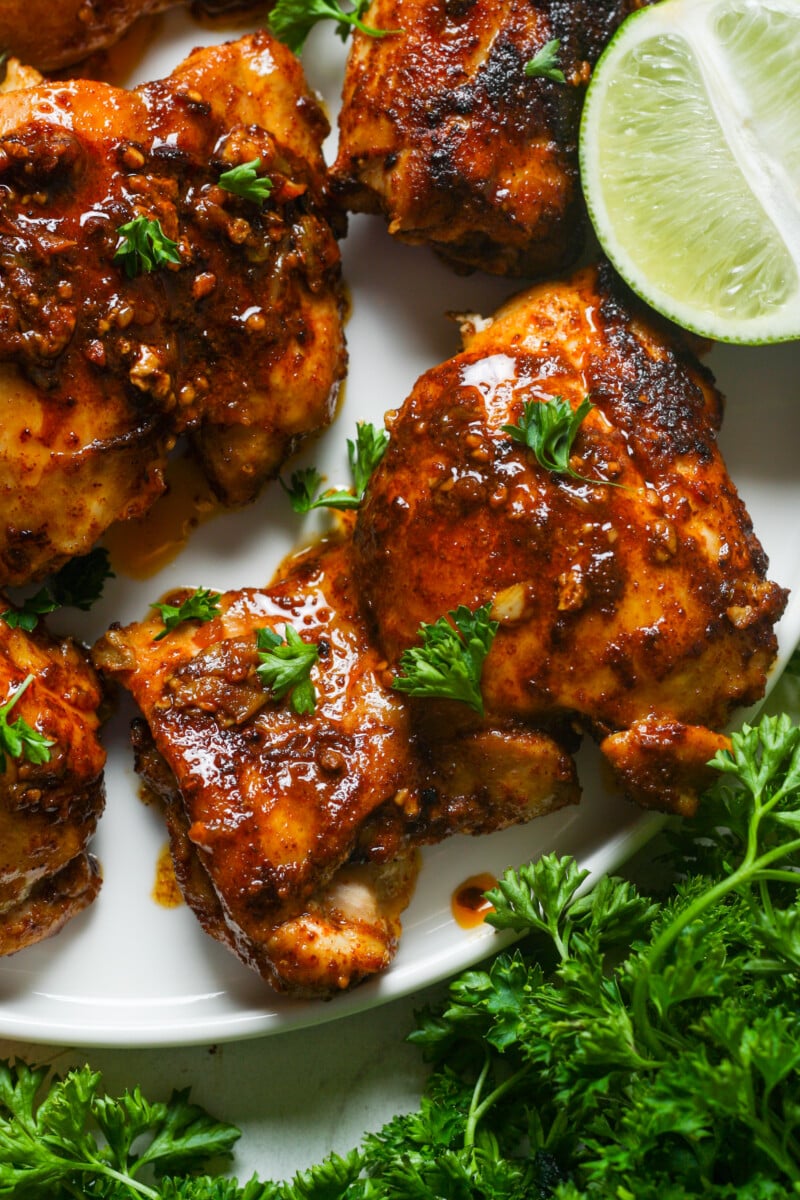 Crispy Seasoned Chicken Thighs.