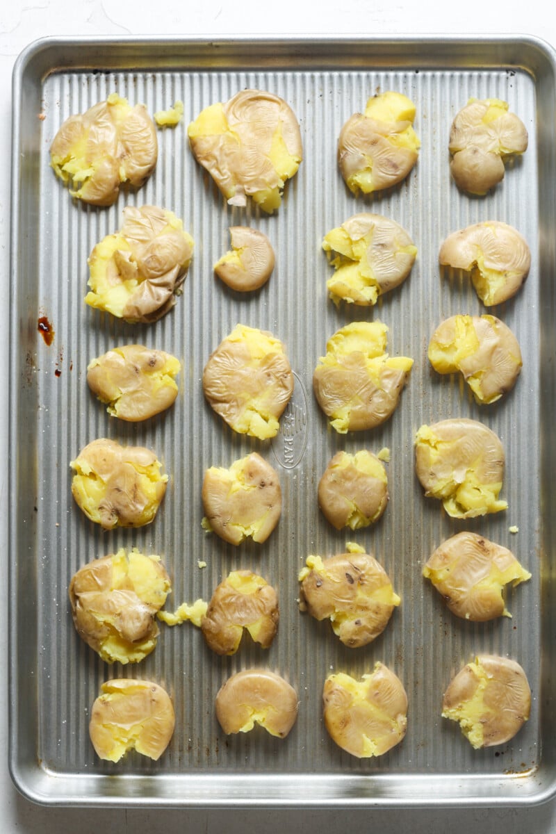 Starch on pan.