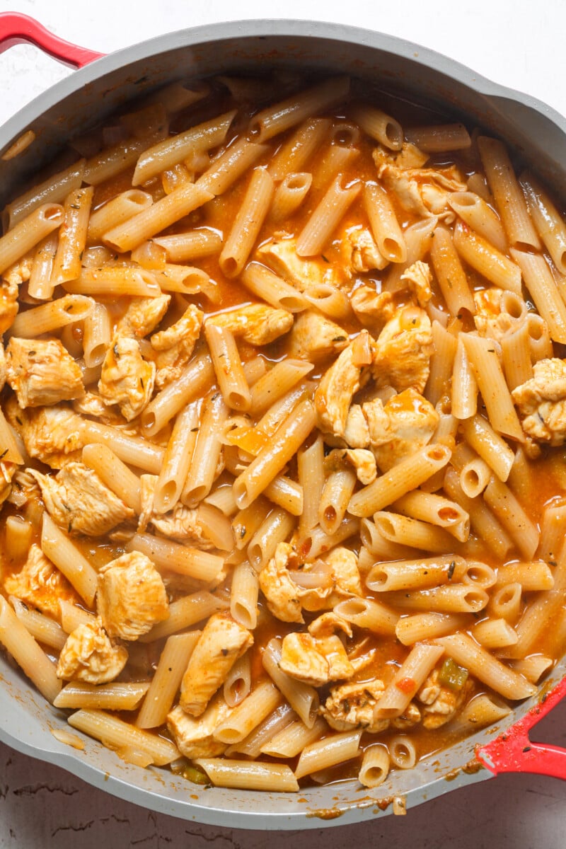 Spicy Chicken with Pasta.