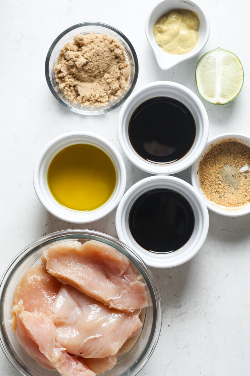 Ingredients for chicken marinade.
