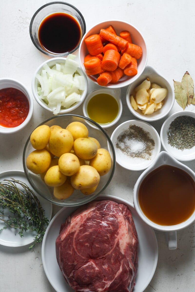 Dutch Oven Pot Roast with Carrots and Potatoes - Feast and Farm