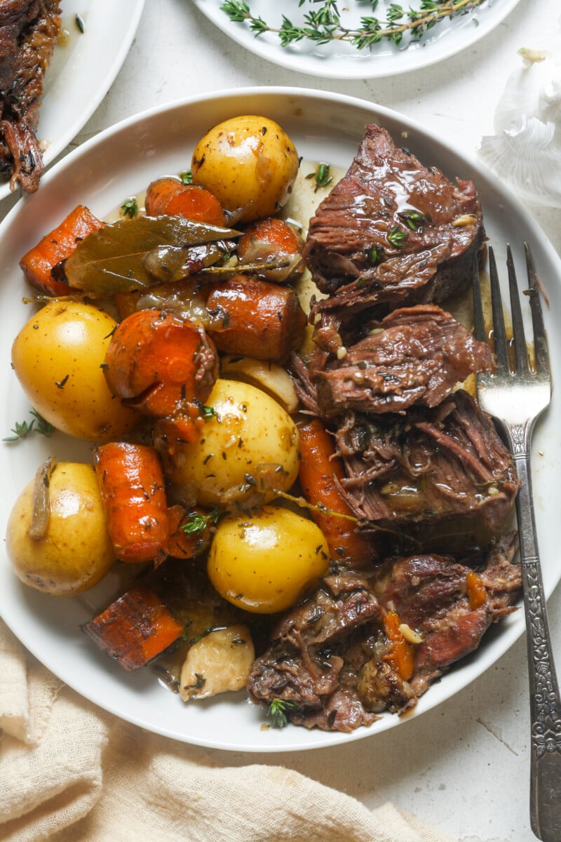 Dutch oven pot roast.