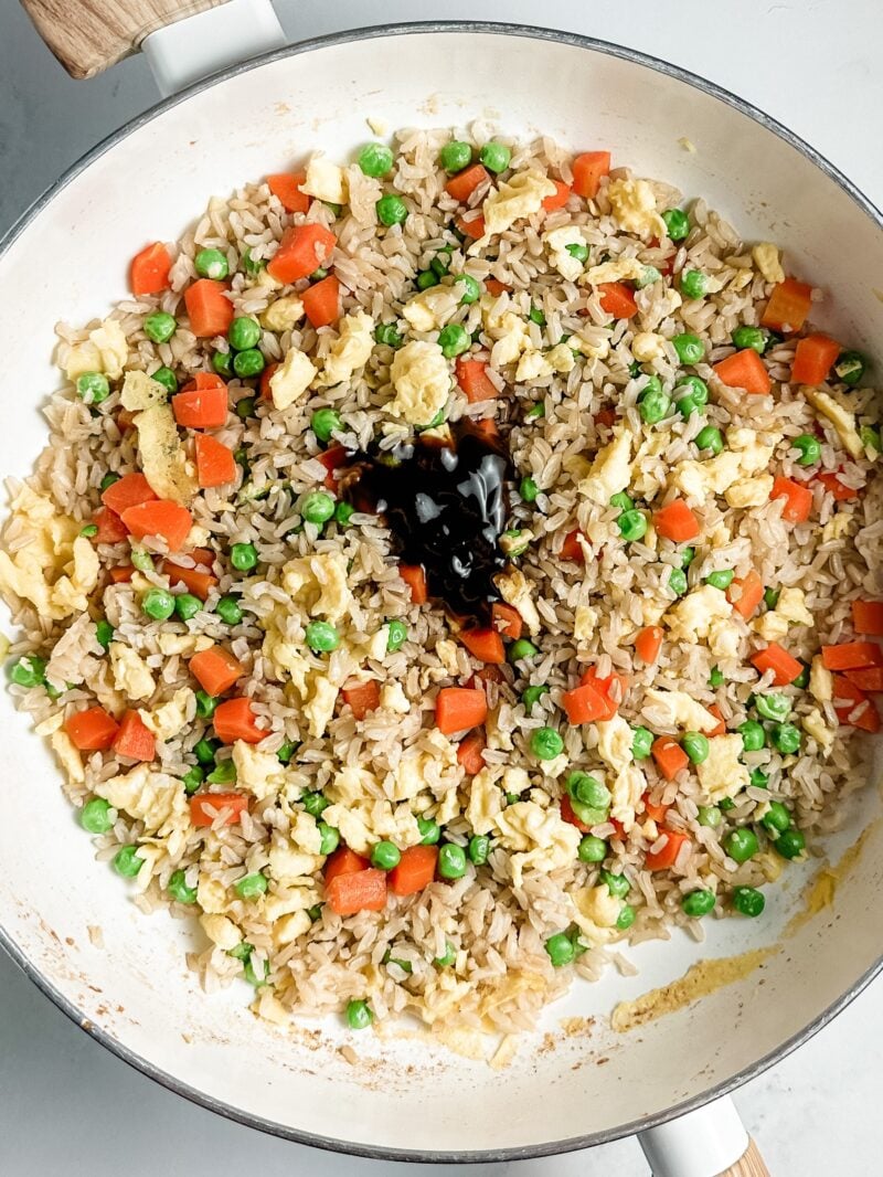 Sauce with fried rice.
