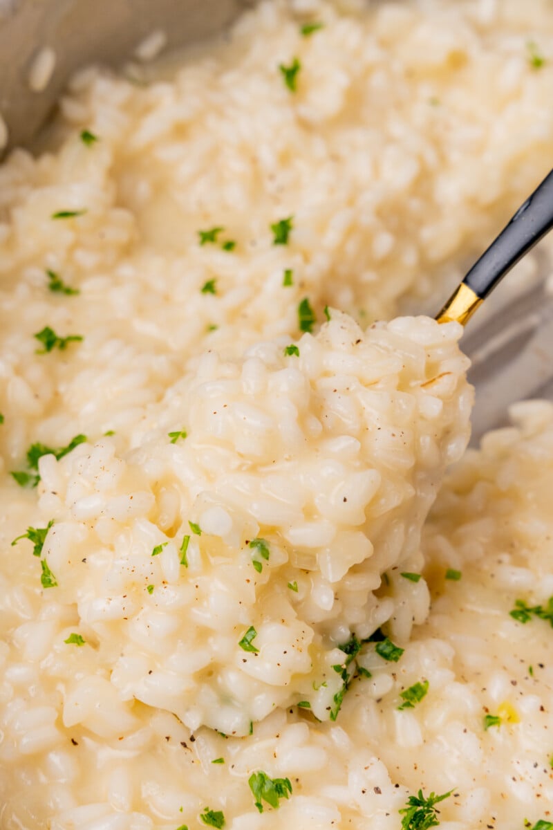 Soft rice with herbs.