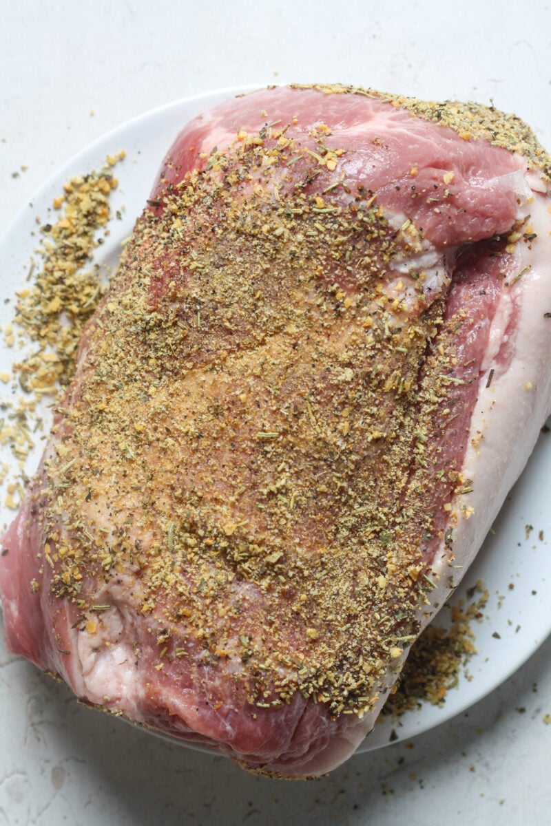 Seasoned pork roast.