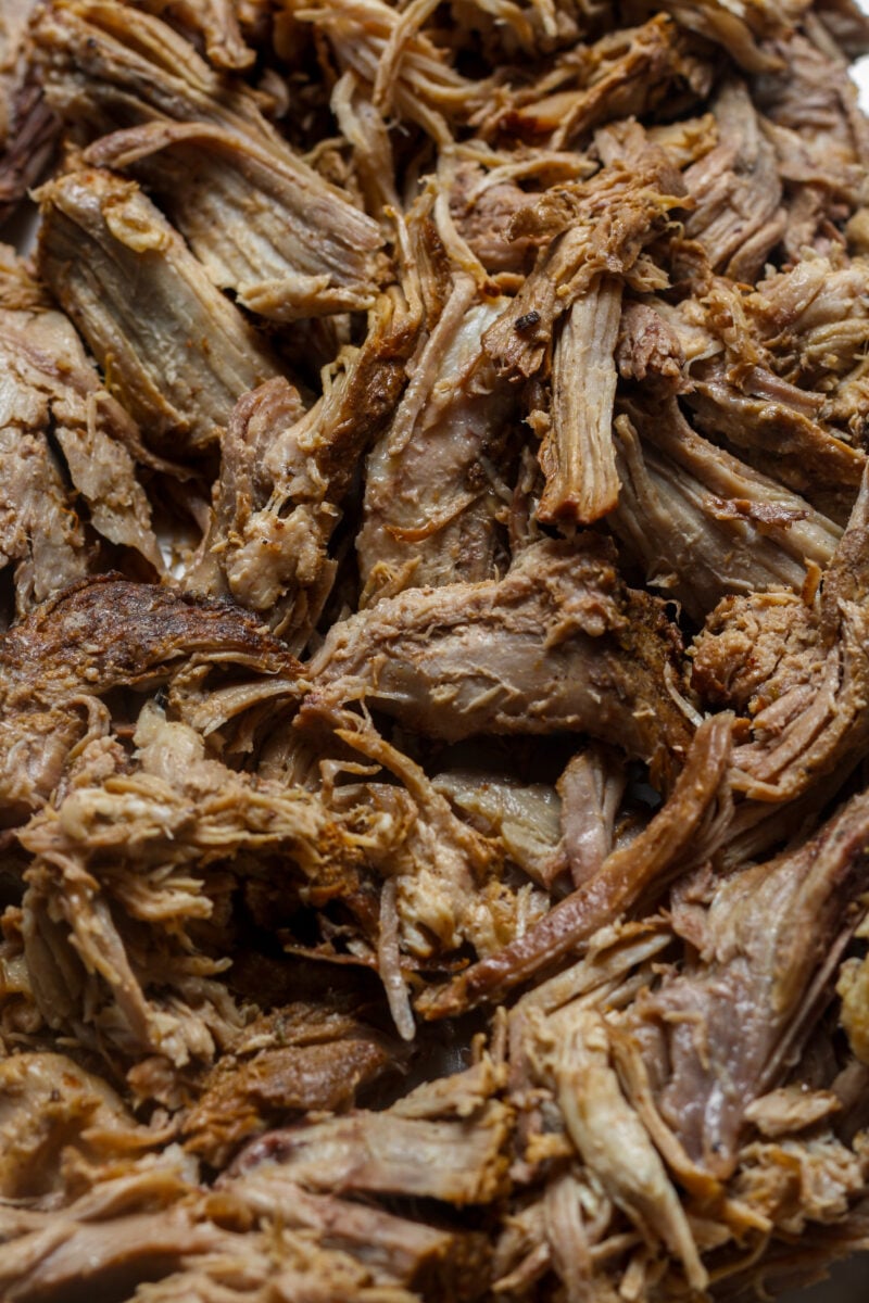 Pork on plate.
