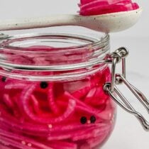 Pickled red onions.