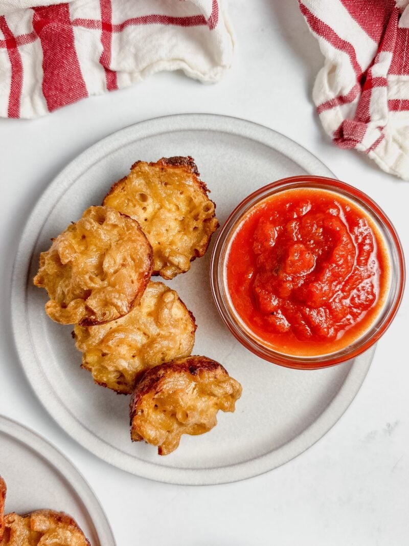 Bites of mac and cheese.