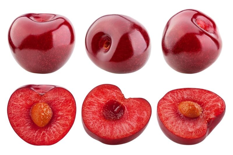 Pitted cherries.