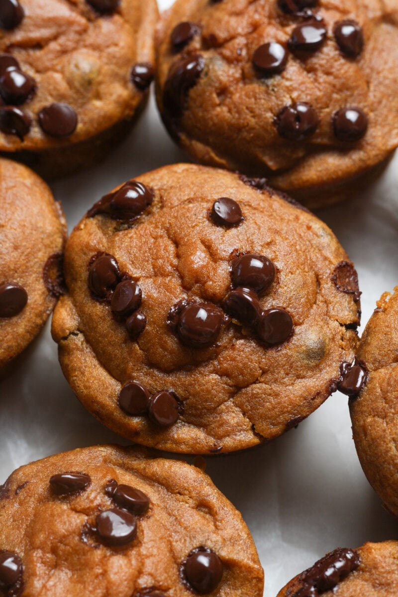 Group of orange muffins.