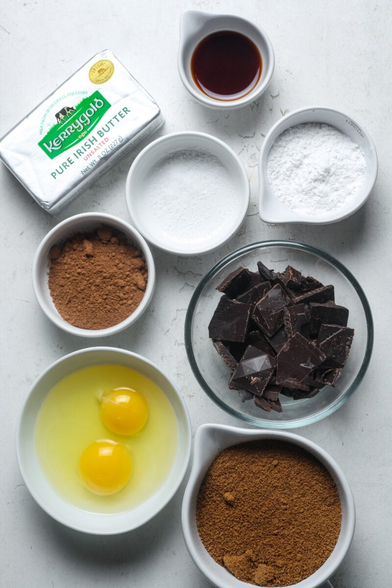 Ingredients for gluten free brownies.