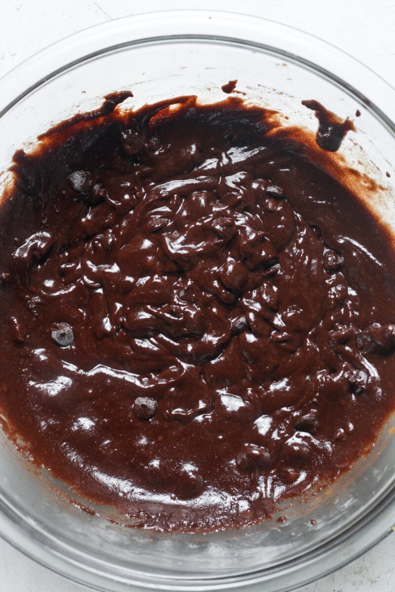 Chocolate chip brownie batter.