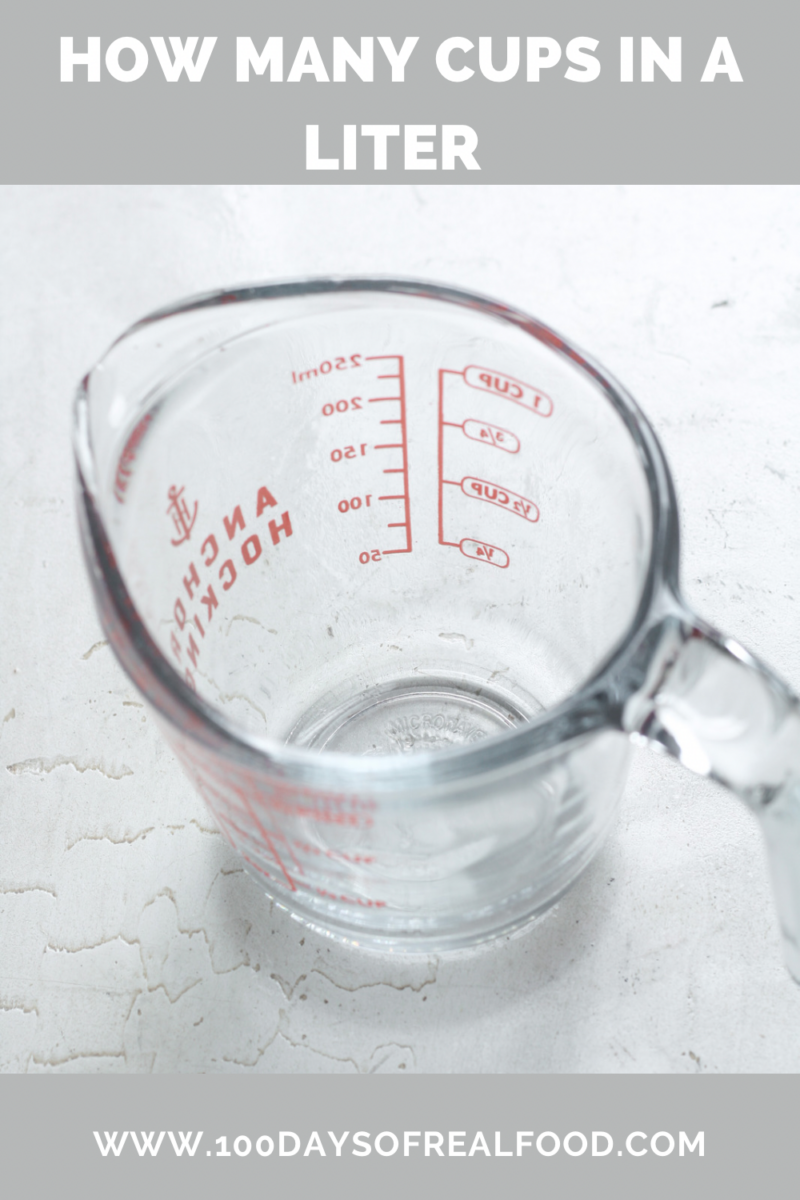 How many cups in a liter.