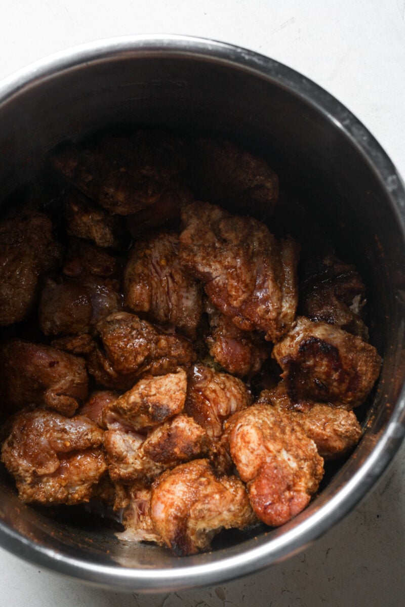 Pot with pork butt.