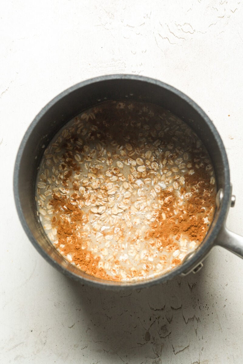 Oats in coconut milk.
