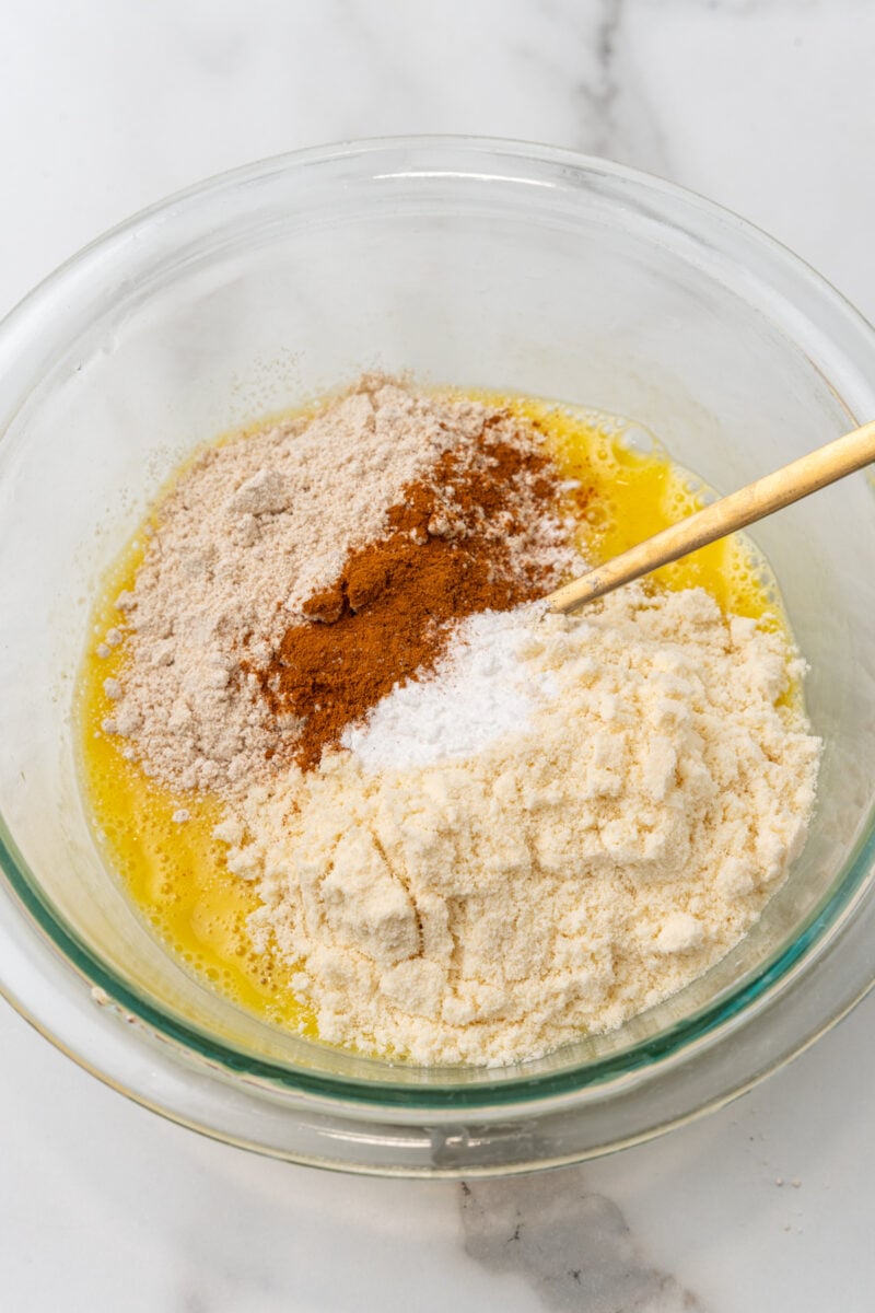Almond flour, cinnamon, and eggs.