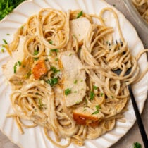 Chicken fettuccine alfredo.