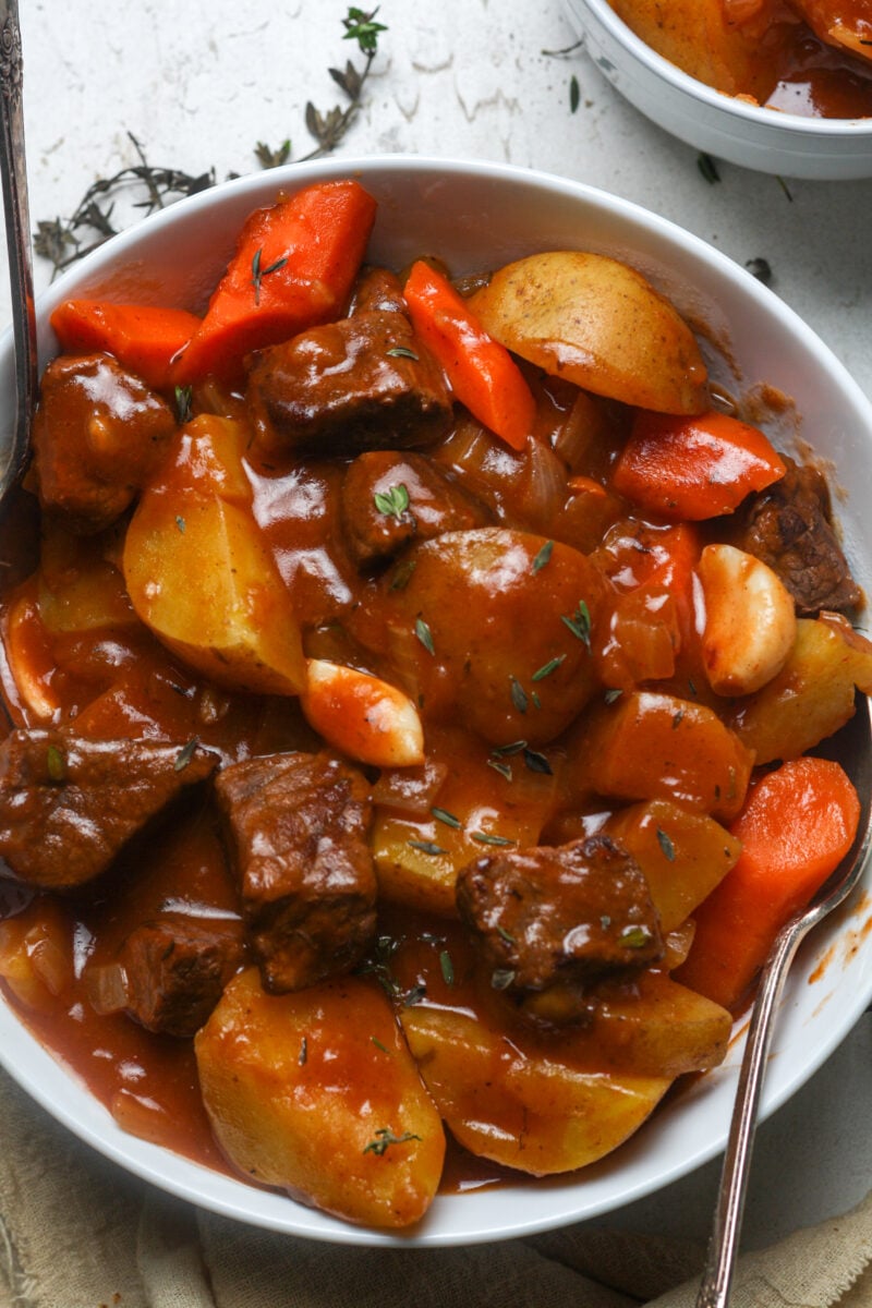 Dutch oven beef stew.