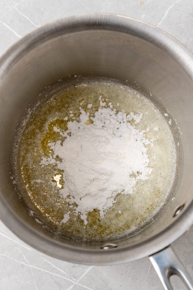 Tapioca flour and broth.