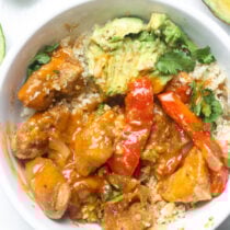 Chicken fajita bowls.