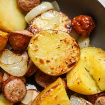 Sausage and potatoes.