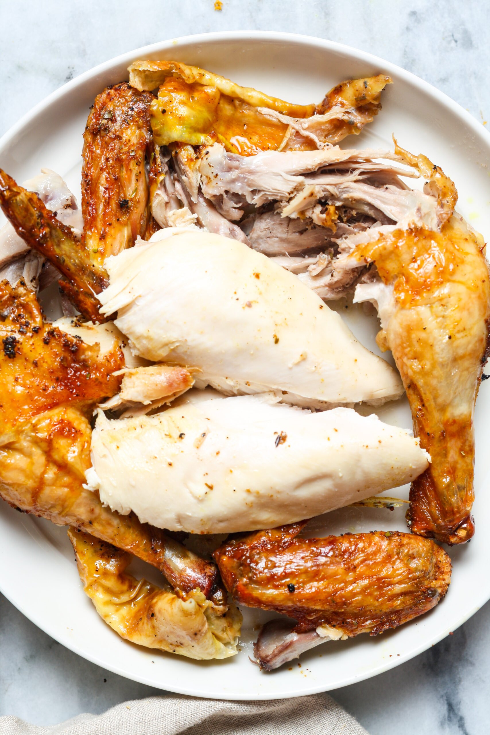 Poultry meat on plate.